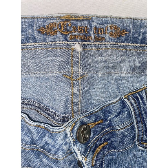 Y2k C’est TOI Woman Low Rise Jeans American Sz 9 Crystal Cotton Spandex - Picture 3 of 13